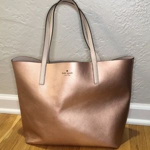 Metallic Kate Spade tote rose gold